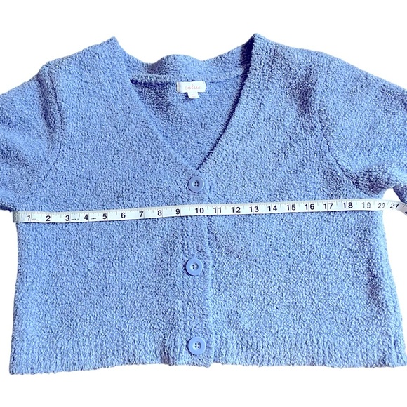 Colsie Purple Light Blue Oversized Teddy Fuzzy Cardigan Shorts Lounge Set L, XL - Picture 8 of 16